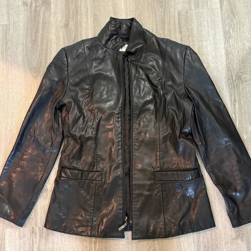 Black leather jacket